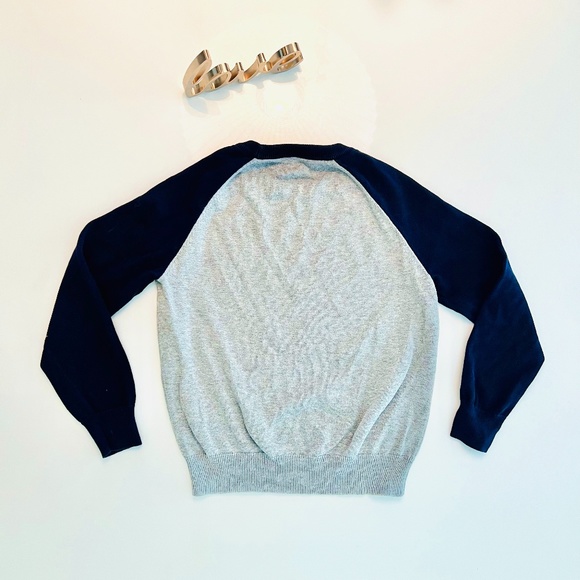 Crewcuts Navy & Gray Colorblock Baseball Crewneck Sweater  - CUTE! - Picture 2 of 7